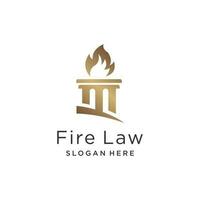 Fire law logo design idea with modern creative idea vector