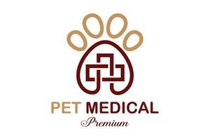 paw dog cat logo design. pet food vector