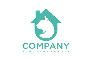 cat pet house home logo vector icon illustration