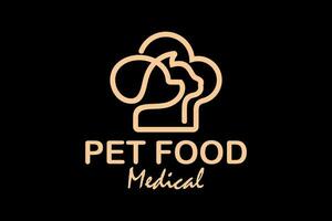 perro y gato logo.pet comida logotipo mascota tienda logo concepto. mascota cuidado logo concepto. vector