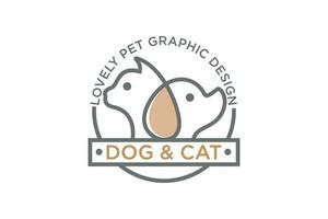 mascota logo.perro y gato logotipo mascota tienda logo concepto.mascota cuidado logo concepto. vector