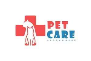 mascota logo vector icono para mascota tienda o mascota cuidado y veterinario gato y perro