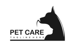 gato y perro logo.cat logotipo mascota tienda logo concepto. mascota cuidado logo concepto. mascota vector ilustración