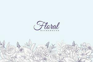 Vintage Background with Hand Drawn Floral Decoration vector