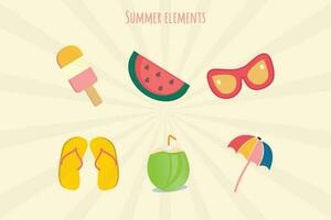 verano elementos colección antecedentes vector