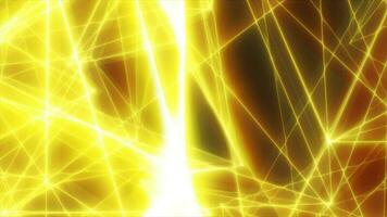 Abstract yellow orange energy lines triangles magical bright glowing futuristic hi-tech background, 4k video, 60 fps video
