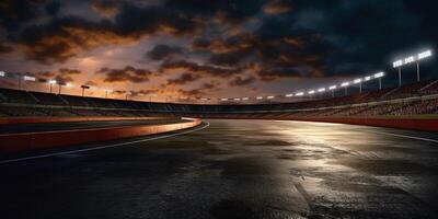 el carreras circuito asfalto con ai generado. foto