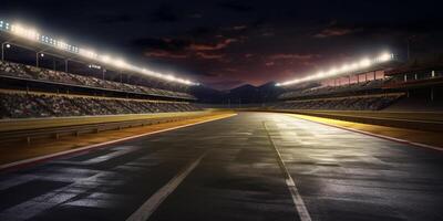 el carreras circuito asfalto con ai generado. foto