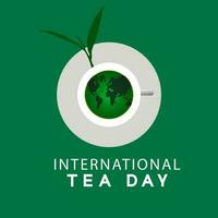 International Tea Day . illustration vector graphic.design for social media. Holiday concept. Template for background, banner, card, poster with text inscription. Vector EPS10 illustration