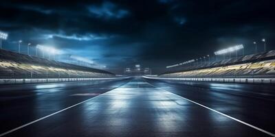 The racing circuit asphalt with . photo