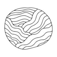 Vector moon circle in doodle style isolated