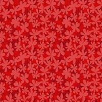 Red mille fleurs seamless pattern. Vector red flowers pattern