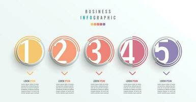 Business infographic element with 5 options, steps, number vector template design