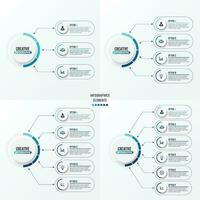Abstract elements of graph Vector infographic template with label circles. Business concept with 3, 4, 5 and 6 options. For content, diagram, flowchart, steps.