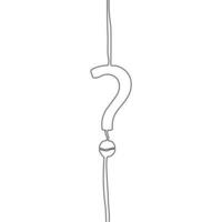one line continuous hand drawn question mark in white background simple design outline simple vector
