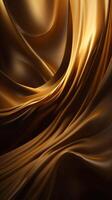 Abstract gold silk waves, drapery luxury golden background. photo
