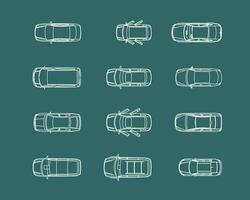 set of transport top view - set1 vector