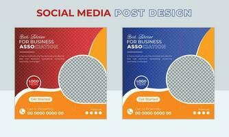 Digital marketing Agency social media post template design or Corporate Business Promotion Online Webinar Set of Editable minimal square banner. vector