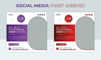 Digital marketing Agency social media post template design or Corporate Business Promotion Online Webinar Set of Editable minimal square banner. vector