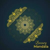 Luxury ornamental mandala background design with Arabic Islamic east pattern style in gold color. vector