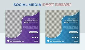 Digital marketing Agency social media post template design or Corporate Business Promotion Online Webinar Set of Editable minimal square banner. vector