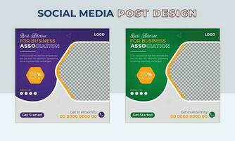 Digital marketing Agency social media post template design or Corporate Business Promotion Online Webinar Set of Editable minimal square banner. vector