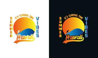 Summer vibes typography logo design template. Summer beach logo template. vector