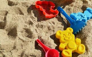 sand animals, sand molds, childrens toys, sandbox games, beach holidays, entertainment for children photo