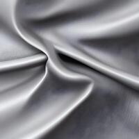 Rippled white silk fabric. photo