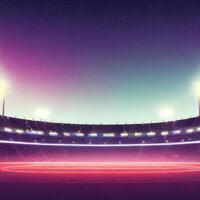 Football stadium with illumination, photo