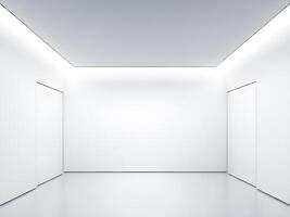 Interior of an empty white studio room. photo