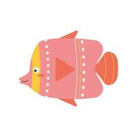 Colorful fish, sea animal. An inhabitant of the sea world, a cute underwater creature. vector