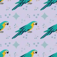 Pattern with parrot bird. vector