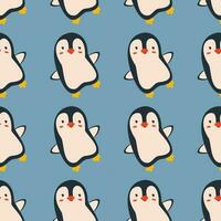 Pattern with penguin bird. vector