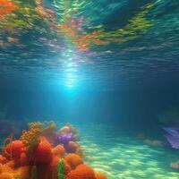 Underwater Colorful Background. generative A photo