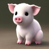 Cute tiny little pig cub , photo