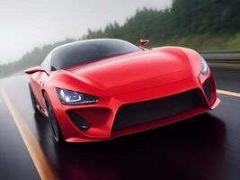 High speed, sports car in motion. photo