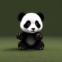 Cute tiny little panda cub , photo