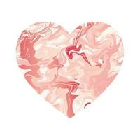 Vector isolated image of a heart decorated with a pattern of blurred spots, paints and blots. Design element, symbol of love for template or greeting card for Valentine's Day.