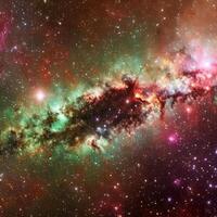 Space background with realistic nebula. photo