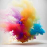 Colorful powder explosion in the air, photo