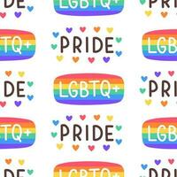 LGBT seamless pattern. Symbol of the LGBT community. Set of LGBT pride or Rainbow elements in various shapes design. Human rights and gender equity symbol. LGBT flag or Rainbow flag. vector