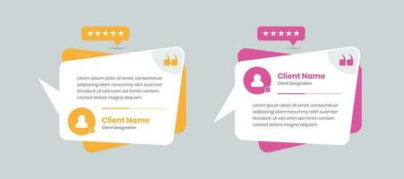 Professional client feedback or customer review card with two variations design vector