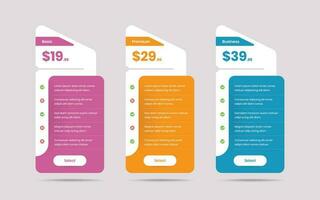 Minimalistic modern pricing layout design with abstract shape and gradient vector