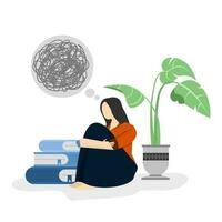 concept of support for those under pressure, young people in a state of depression, confused situation, support is an opportunity and opportunity, flat vector illustration on a white background.