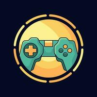 juego logo diseño. vídeo juego emblemas colocar. palanca de mando jugador logo vector