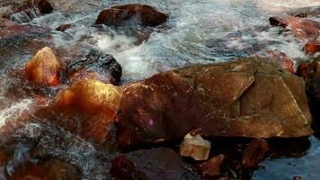 le petit rivière connu comme Rio dos goianos cette les flux dans le cascade connu comme cachoeira boqueirão dans paranoïa, Brésil, près brasilia video