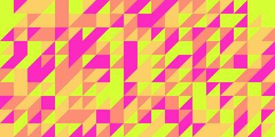 Abstract Bauhaus geometric background with triangles. Pink, orange, yellow colors. Vector design.