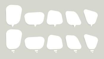 Think speech and thought bubbles set rectangle shape. Vector design.