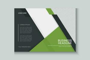 Horizontal or widescreen flyer cover letter layout, brochure, annual report, letterhead, company profile, magazine, business presentation template design vector